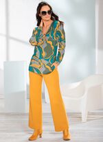 Shirt mit V-Ausschnitt mit Zierring 