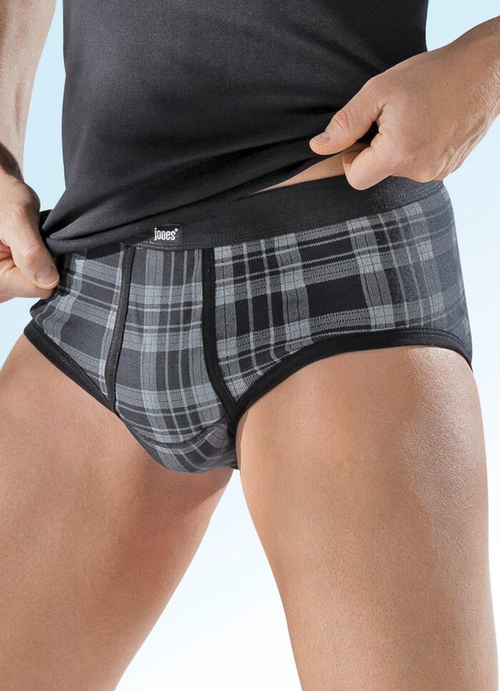 Viererpack Slips, kariert 