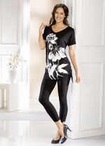 Longshirt mit Kontrastdruck 