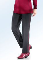 Hose mit trendiger Kontrastpaspel SCHWARZ-ROT