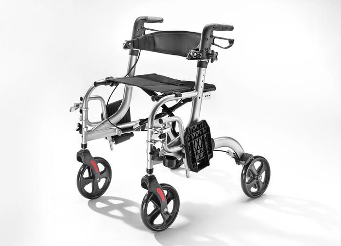 Rollator, auch als Rollstuhl nutzbar 