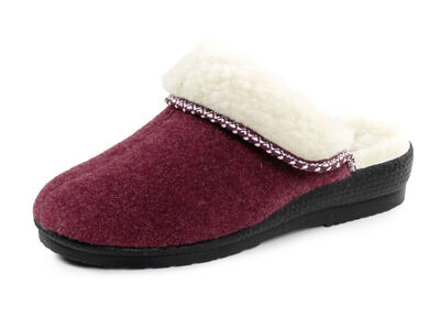 Warme Damen-Hausschuhe, Weite H, mit Wolle 