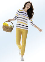 Hose mit dekorativem, kontrastfarbenem Zierband 