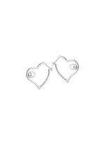 Herz-Creolen mit S&uuml;&szlig;wasser-Zuchtperlen 