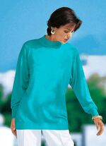 Pullover in Feinstrick mit Schurwolle T&Uuml;RKIS