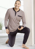 Schlafanzug mit Knopfleiste und Bündchenabschlüssen 