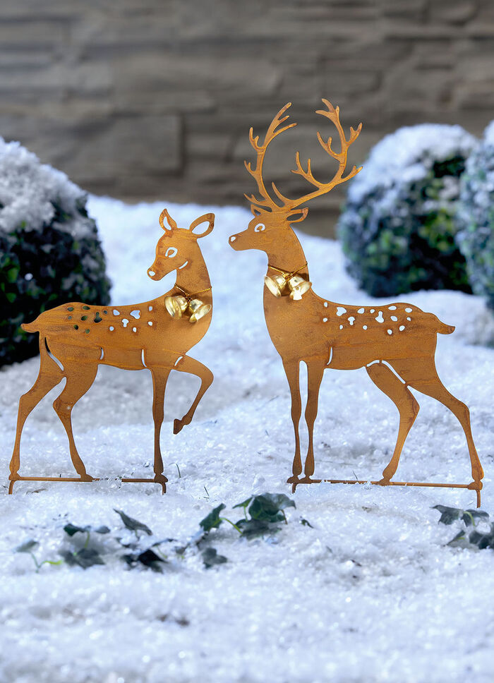 Reh und Hirsch mit Gl&ouml;ckchen 