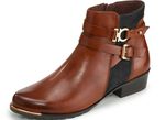 Caprice, schicke Damen-Stiefeletten, Weite G, mit herausnehmbarer Decksohle BRAUN-DUNKELBLAU