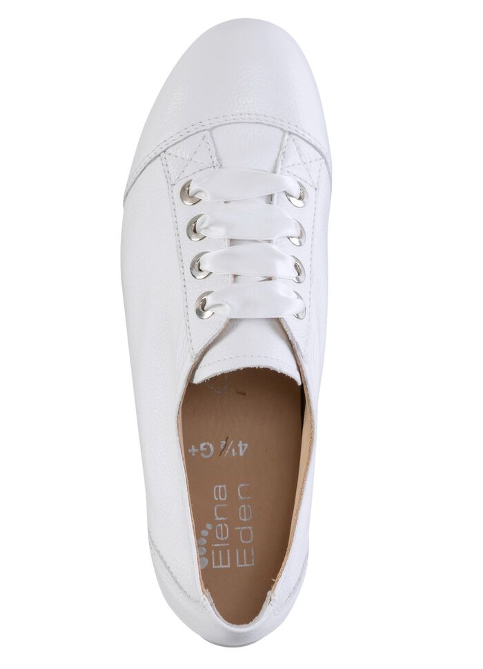 ELENA EDEN Schn&uuml;rschuh aus bestem Kalbleder WEISS