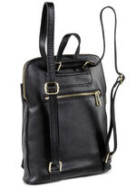 Laurina Rucksack aus genarbtem Kalb-Nappaleder SCHWARZ