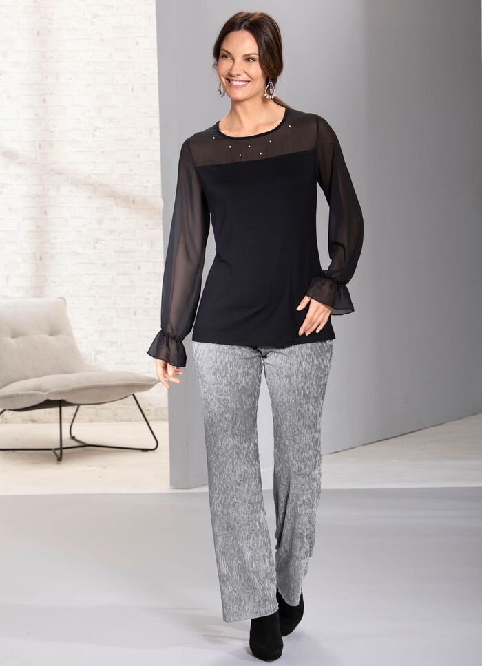 Exzellentes Shirt mit Chiffon-Verarbeitung 