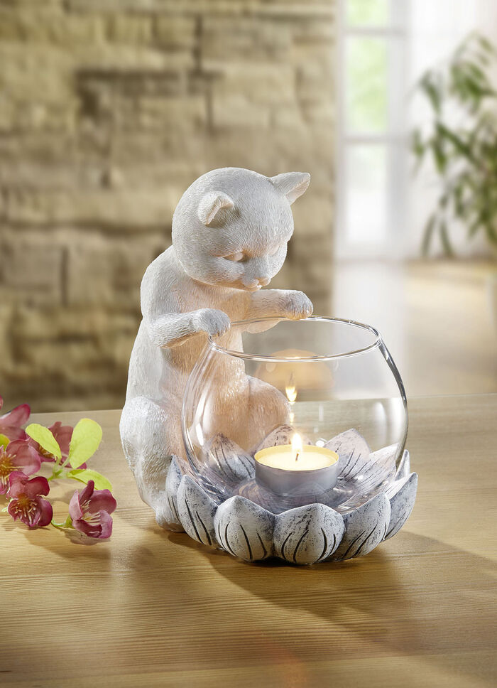 Teelichthalter mit Glaseinsatz 