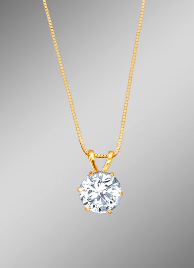 Anh&auml;nger mit synth. Zirkonia und Veneziakette 