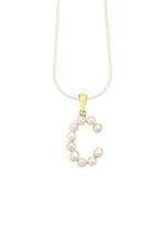 Personalisierte Eleganz: Buchstaben-Anhänger mit Süßwasser-Zuchtperlen 