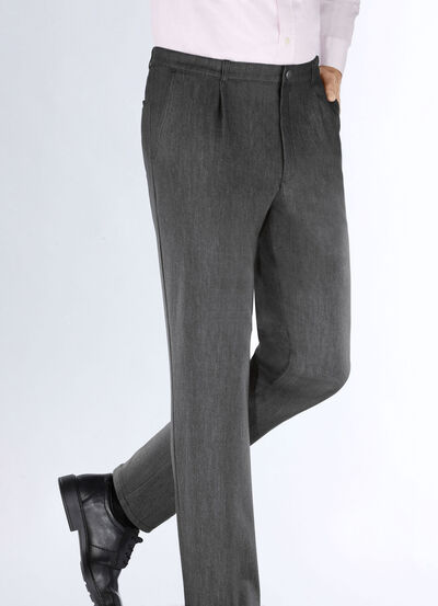 "Klaus Modelle"-Edeljeans mit Bundfalten in 2 Farben 