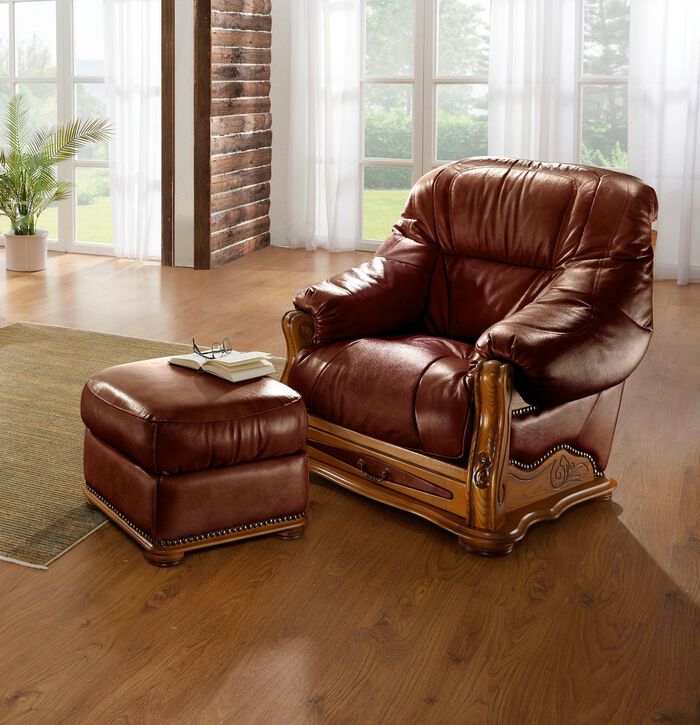 Italienische Polsterm&ouml;bel mit Bezug aus echtem Leder 