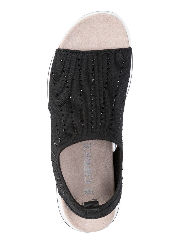 Caprice Sandale mit schwarzen Glitzersteinchen SCHWARZ