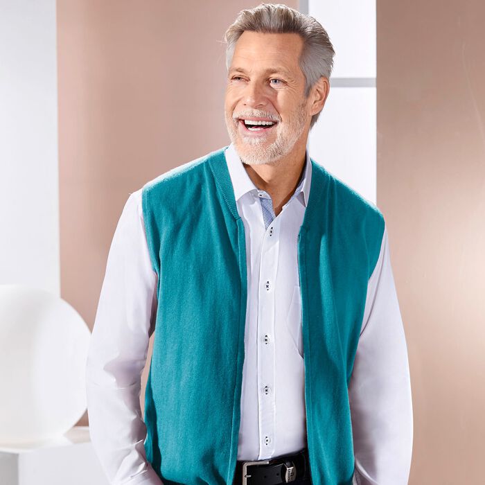 Weste mit durchgehendem Rei&szlig;verschluss in 4 Farben 