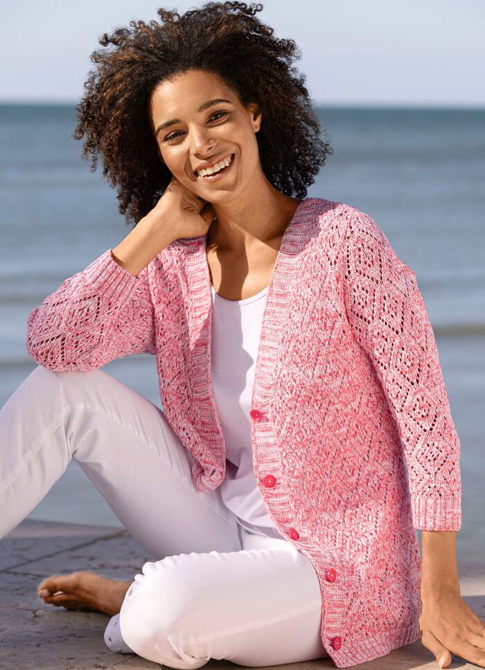 Strickjacke aus Melangegarn 