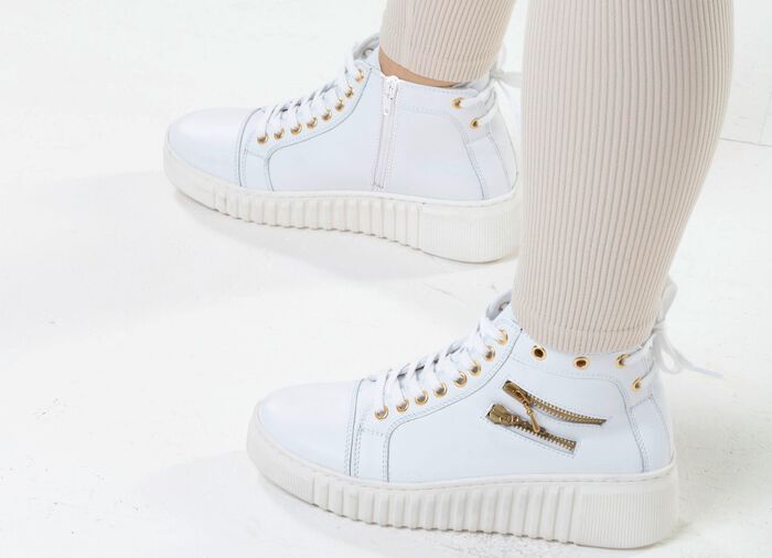 ELENA EDEN, sytlische Damen-Boots, Weite H, mit herausnehmbarem Fu&szlig;bett WEISS