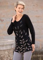 Shirt mit kontrastfarbenem Druck SCHWARZ