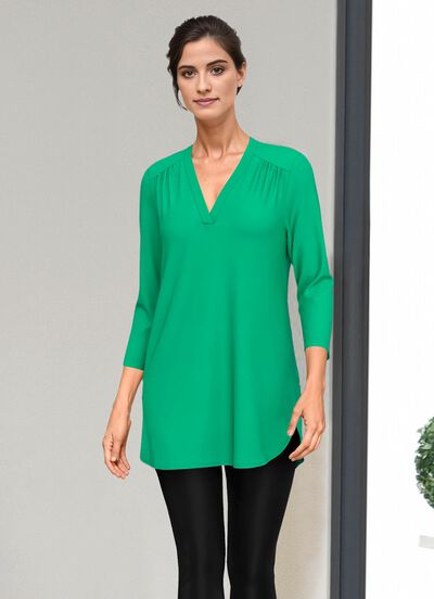 Shirt-Tunika mit V-Ausschnitt 