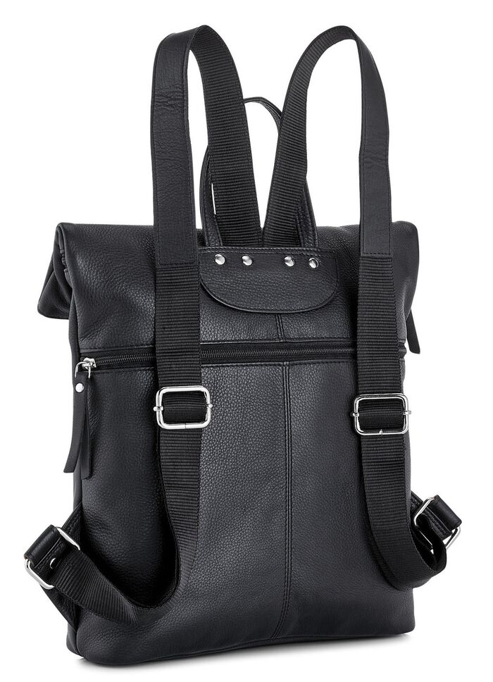 Laurina, Rucksack, Damen, mit zwei verstellbaren Umh&auml;ngeriemen SCHWARZ