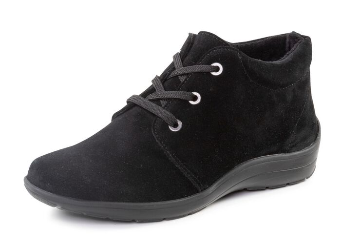 ELENA EDEN, bequeme Damen-Boots, Weite H, mit herausnehmbarem Fu&szlig;bett SCHWARZ