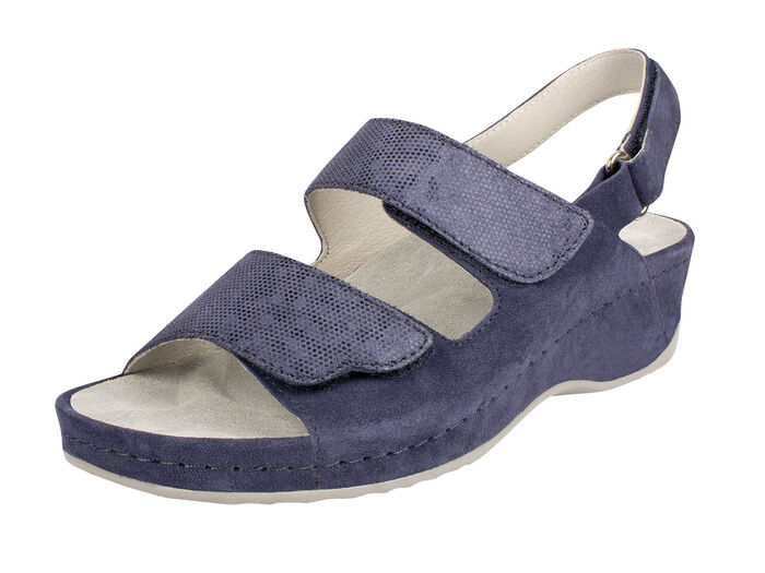 Bequeme Klett-Sandalette aus Velours-Leder 