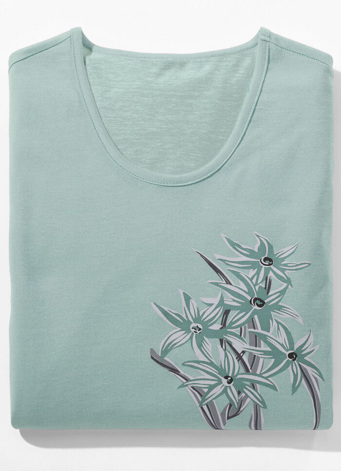 Nachthemd mit platziertem Druck und kurzen &Auml;rmeln JADE