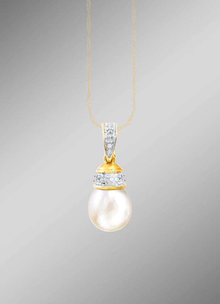 Anh&auml;nger Diamanten und S&uuml;&szlig;wasser-Zuchtperle 