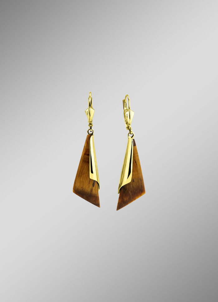 Ohrringe aus Gold mit Tigerauge 