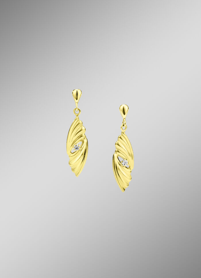 Durchbrochene Ohrstecker mit synthetischen Zirkonia 