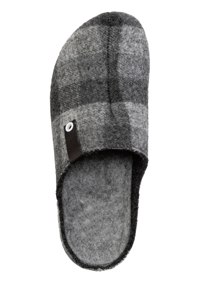 Laurina Pantoffel aus kariertem Textilmaterial 