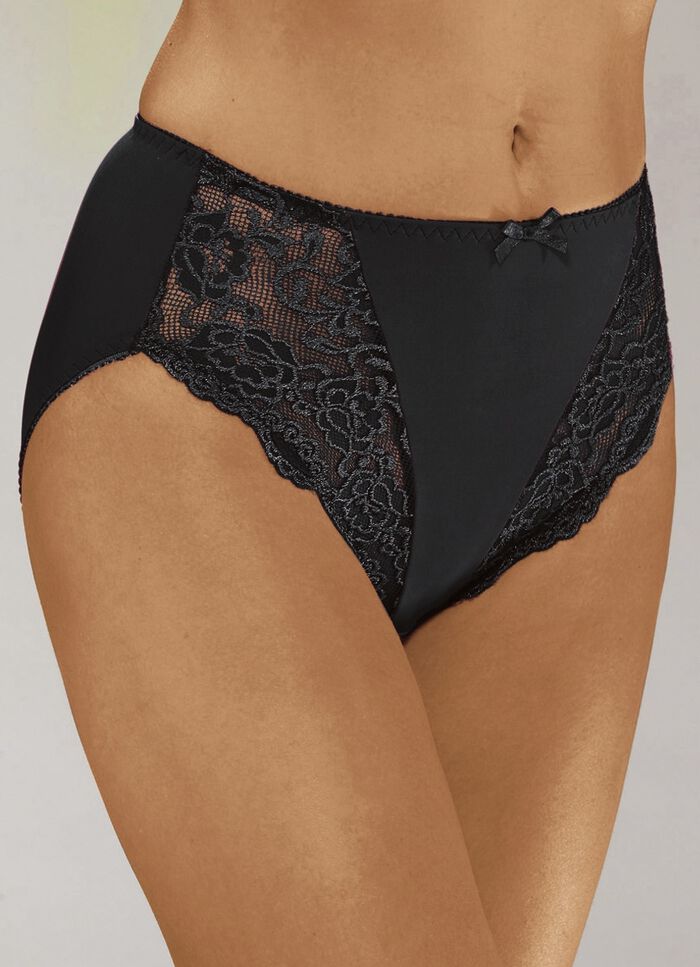 Sassa  Zweierpack Slips mit elastischer Spitze im Vorderteil 1X WEISS, 1X SCHWARZ