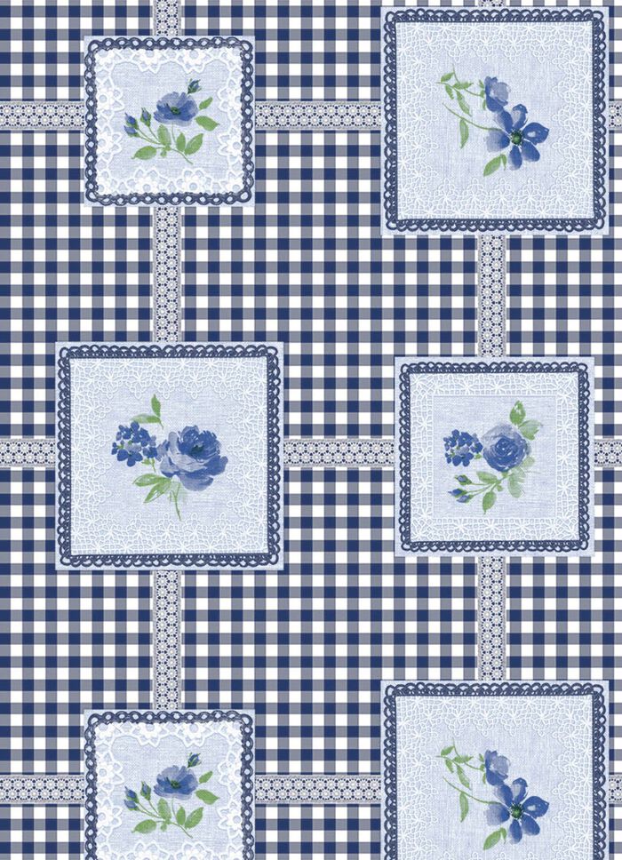 Pflegeleichte Wachstuch-Tischdecke BLAU