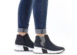 Rieker, modische Damen-Boots, Weite G, mit Rei&szlig;verschluss DUNKELBLAU