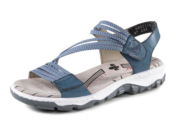 Rieker, sportliche Damen-Sandalen, mit zwei Klettspangen BLAU