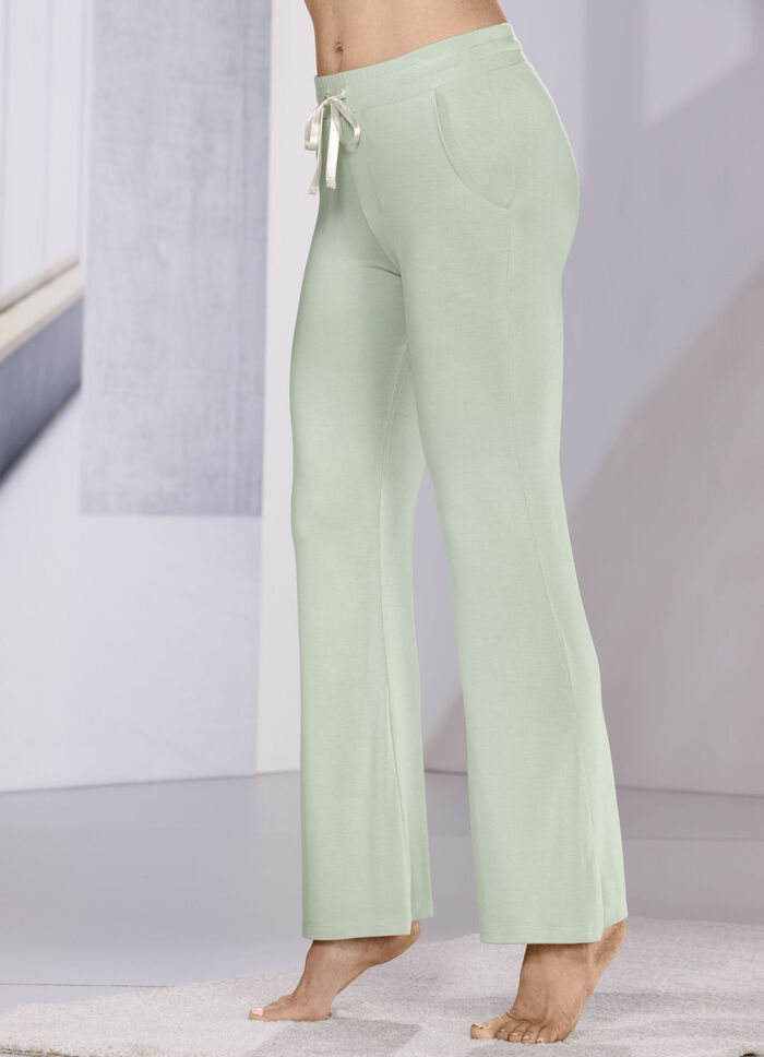 Schlaf- und Freizeithose aus Viskose mit Satinbindeband 