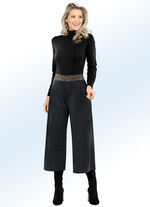 Weich flie&szlig;ende Culotte in Wildleder-Optik SCHWARZ