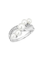 Perlenglanz und strahlende Eleganz: Damenring mit Süßwasser-Zuchtperlen 