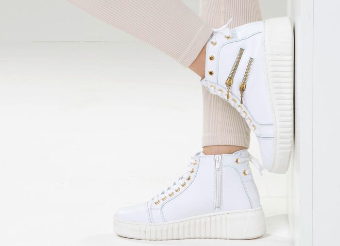 ELENA EDEN, sytlische Damen-Boots, Weite H, mit herausnehmbarem Fu&szlig;bett WEISS