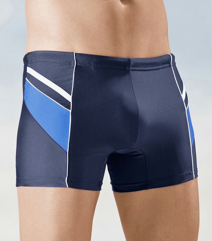 Badepants im preiswerten Zweierpack mit Einsätzen und Paspelierungen 