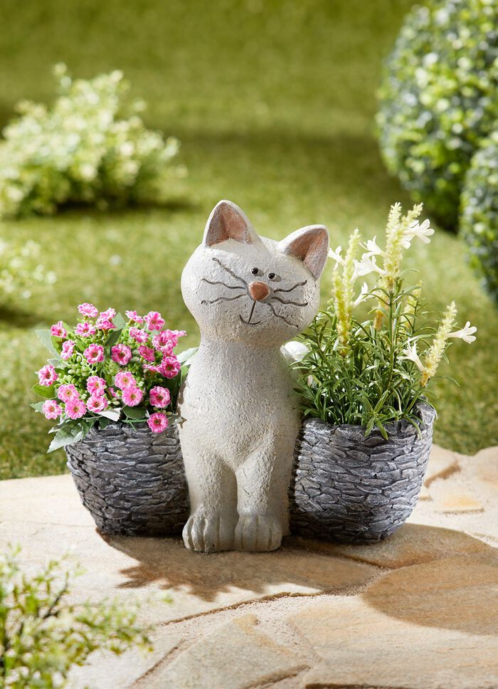 Pflanztopf Katze aus Polyresin 