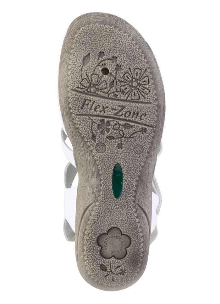 ELENA EDEN Sandale mit Ziernieten und Lederdurchz&uuml;gen WEISS