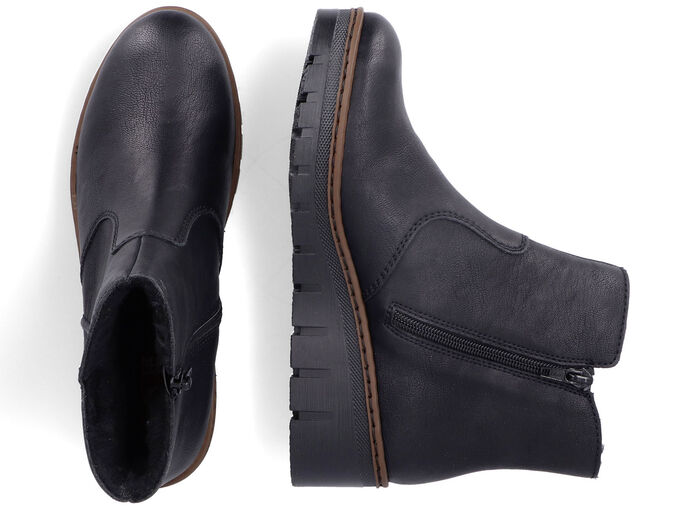 Rieker, gefütterte Damen-Stiefeletten, Winterschuhe, mit Reißverschluss SCHWARZ
