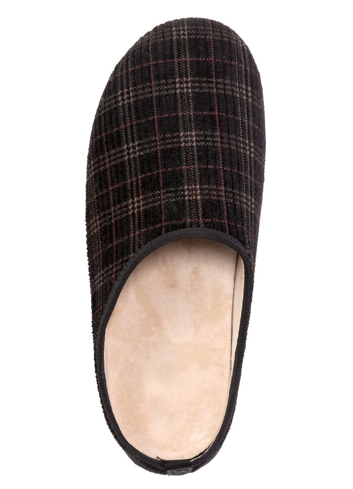 Textil-Pantoffel mit herausnehmbarem Fu&szlig;bett SCHWARZ