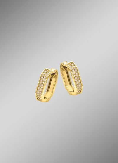 Edle Klappcreolen mit Brillanten 