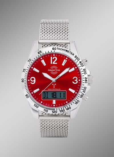 Funk-Herrenuhr mit Funktionen in t&uuml;rkis
 