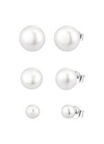 Tolles Ohrstecker-Set mit Süßwasser-Zuchtperlen, 3 Paar 